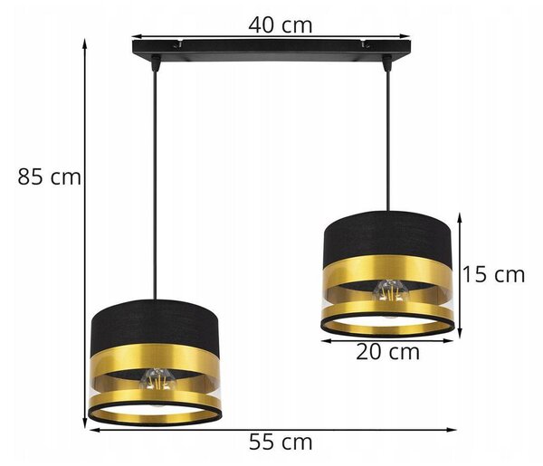 Závěsné svítidlo Intense Gold, 2x textilní stínítko (mix 6 barev), (výběr ze 3 barev konstrukce)