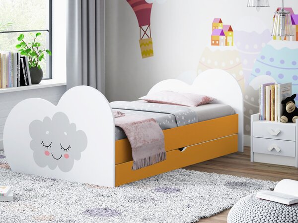 Dětská postel MRÁČEK 180x90 cm, se šuplíkem (11 barev) + matrace ZDARMA