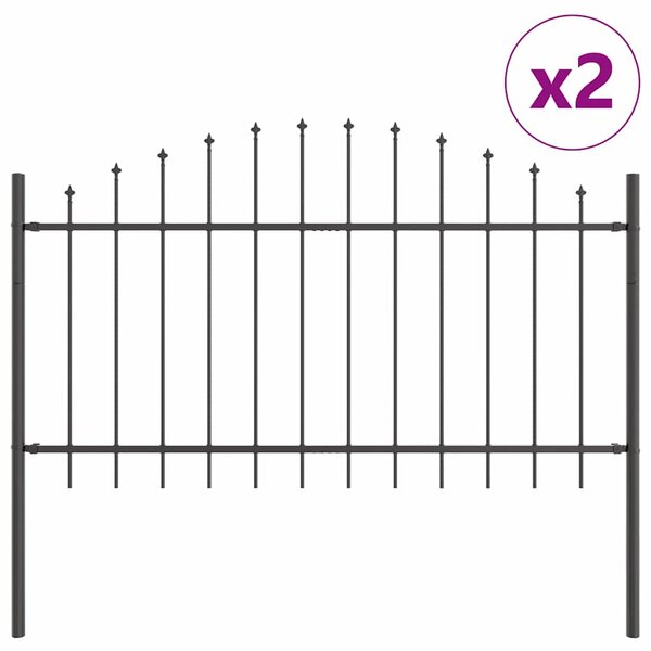 Zahradní plot WOERDEN 2 ks 170 x 140 cm Práškově lakovaná ocel 3360095