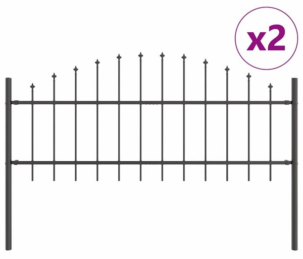 Zahradní plot WOERDEN 2 ks 170 x 115 cm Práškově lakovaná ocel 3360094