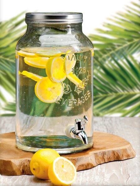 Skleněný dávkovač nápojů s kohoutkem, 5,5 l
