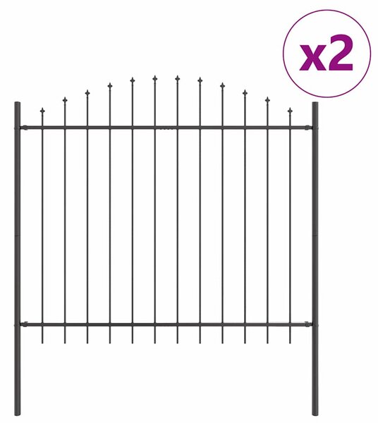 Zahradní plot WOERDEN 2 ks 170 x 165 cm Práškově lakovaná ocel 3360096
