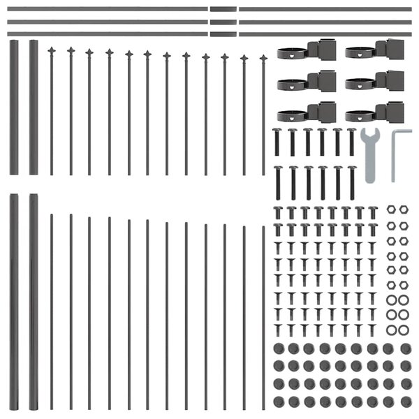 Zahradní plot WOERDEN 2 ks 170 x 215 cm Práškově lakovaná ocel 3360098