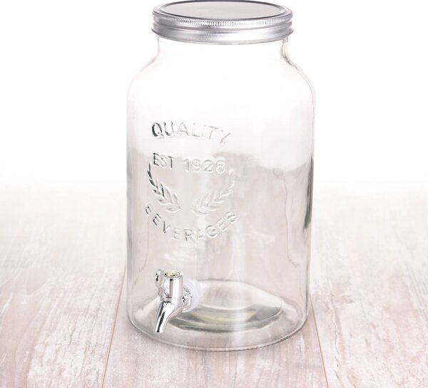 Skleněný dávkovač nápojů s kohoutkem, 5,5 l