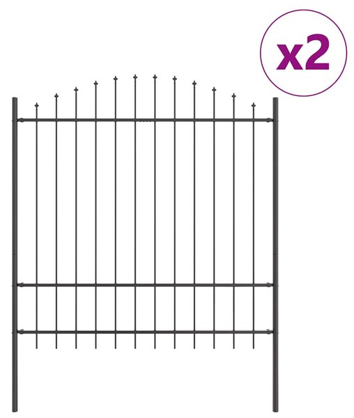 Zahradní plot WOERDEN 2 ks 170 x 215 cm Práškově lakovaná ocel 3360098