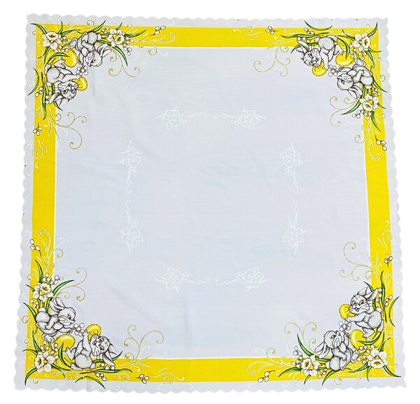 Velikonoční ubrus Zajíčci žlutý 90x90cm TiaHome