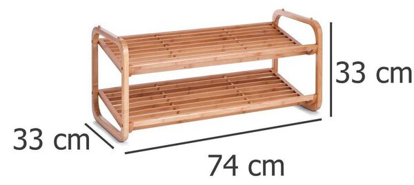 Bambusový stojan na boty, obuv, 2 úrovně, ZELLER