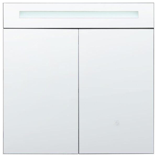 Nástěnná zrcadlová skříňka do koupelny LED JARAMILLO 60 cm 60 cm Černá