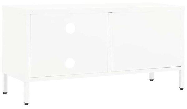 TV stolek bílý 90 x 30 x 44 cm ocel a sklo 336056