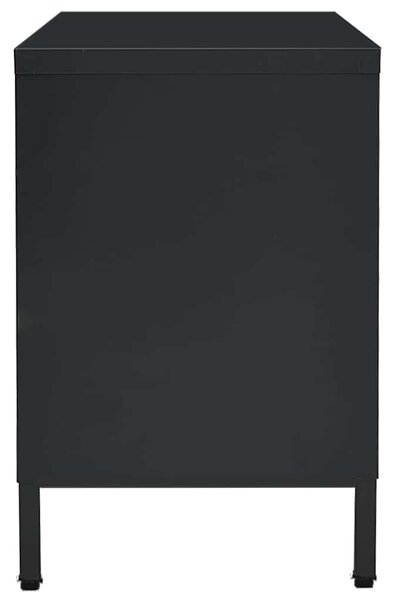 TV stolek černý 105 x 35 x 52 cm ocel a sklo 336058
