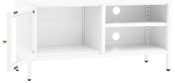 TV stolek bílý 90 x 30 x 44 cm ocel a sklo 336056
