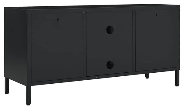 TV stolek černý 105 x 35 x 52 cm ocel a sklo 336058
