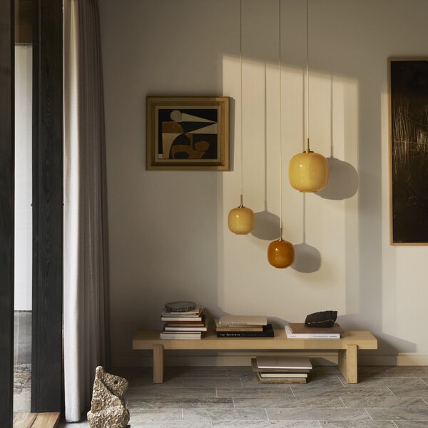 LOUIS POULSEN Závěsná lampa VL 45 Radiohus, 175, Brass / White Opal