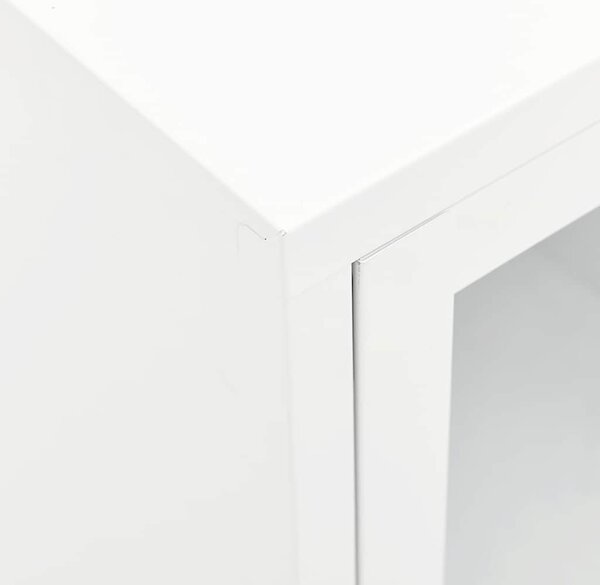 TV stolek bílý 105 x 35 x 52 cm ocel a sklo 336059