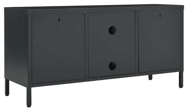 TV stolek antracitový 105 x 35 x 52 cm ocel a sklo 336060