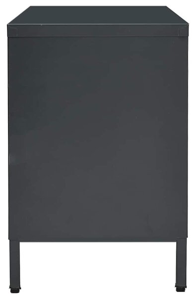TV stolek antracitový 105 x 35 x 52 cm ocel a sklo 336060