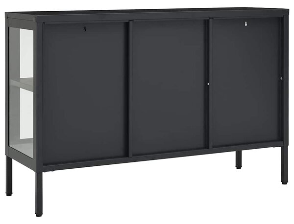 Příborník antracitový 105 x 35 x 70 cm ocel a sklo 336069