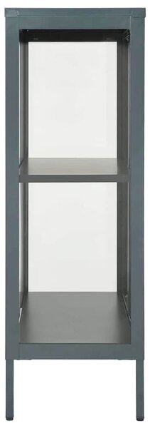 Příborník antracitový 75 x 35 x 105 cm ocel a sklo 336072