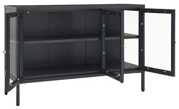Příborník antracitový 105 x 35 x 70 cm ocel a sklo 336069