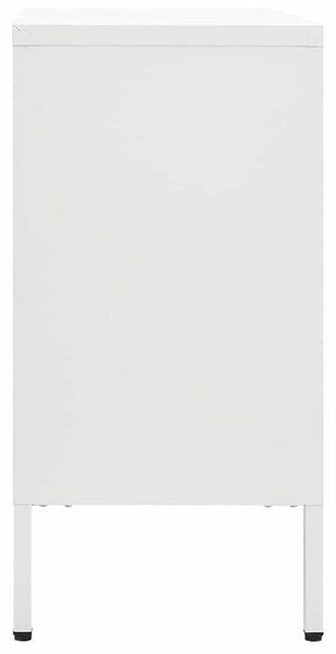 Příborník bílý 105 x 35 x 70 cm ocel a tvrzené sklo 336077