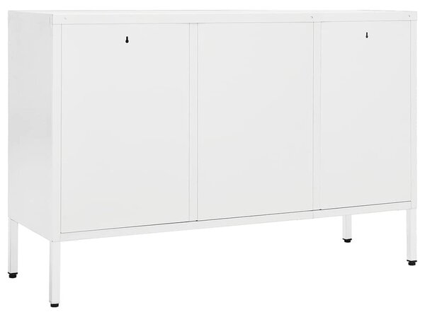 Příborník bílý 105 x 35 x 70 cm ocel a tvrzené sklo 336077