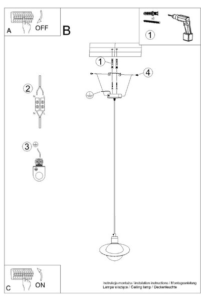 Sollux Lighting Závěsné svítidlo HYPERION 1 bílé