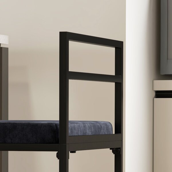 HOMCOM Sada 2 vysokých židlí, barových stoliček, výška 74 cm, ocelová konstrukce, sametový sedák, opěrka na nohy, barové židle, elegantní moderní styl