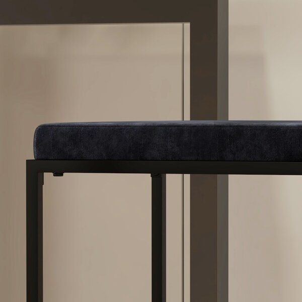 HOMCOM Sada 2 vysokých židlí, barových stoliček, výška 74 cm, ocelová konstrukce, sametový sedák, opěrka na nohy, barové židle, elegantní moderní styl
