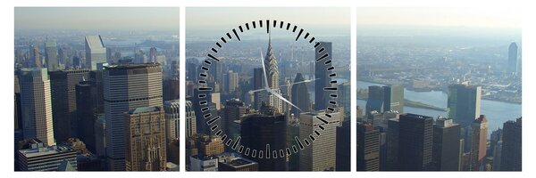 Obraz - Manhatten ve dne (s hodinami) (90x30 cm)