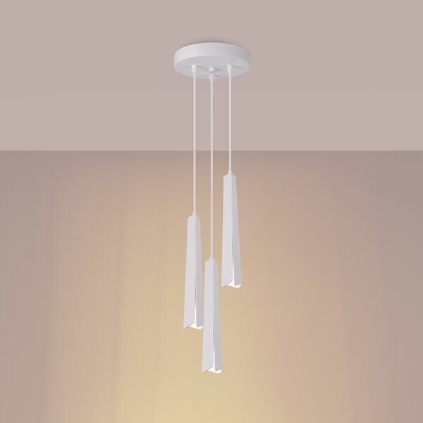 Sollux Lighting Závěsná lampa PRYSM 3P bílá