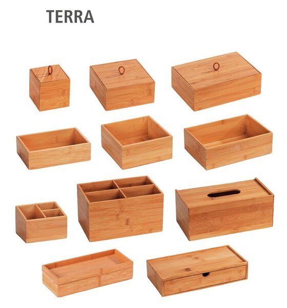 Koupelnový organizér TERRA, bambusový, L , WENKO