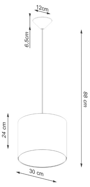 Závěsné svítidlo Nova, 1x černé textilní stínítko, (fi 30 cm)