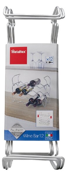 Třípatrový držák na 12 lahví vína Metaltex Wine, délka 45 cm