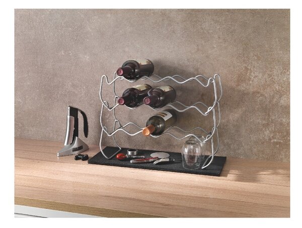 Třípatrový držák na 12 lahví vína Metaltex Wine, délka 45 cm