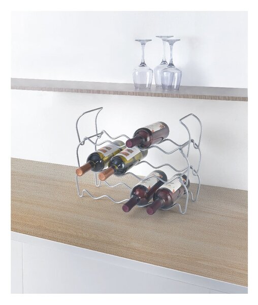 Třípatrový držák na 12 lahví vína Metaltex Wine, délka 45 cm