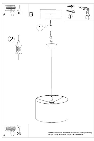 Sollux Lighting Závěsná lampa NOVA 40 bílá