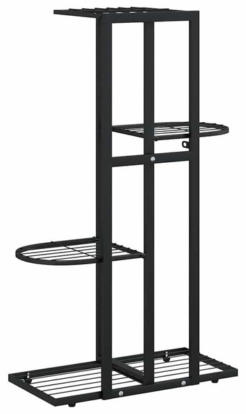 4patrový stojan na květiny 43 x 22 x 76 cm černý kov 336108