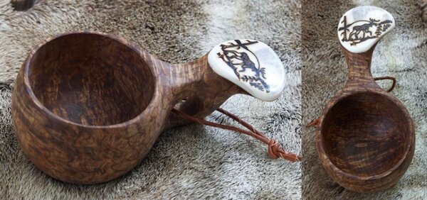 Pahkataide Finský hrnek Kuksa Hirvi, bříza kadeřavá