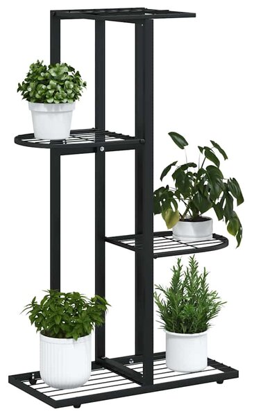 4patrový stojan na květiny 43 x 22 x 76 cm černý kov 336108