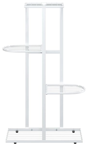 4patrový stojan na květiny 43 x 22 x 76 cm bílý kov 336109