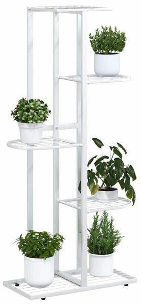 5patrový stojan na květiny 43 x 22 x 98 cm bílý kov 336111