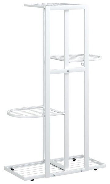 4patrový stojan na květiny 43 x 22 x 76 cm bílý kov 336109