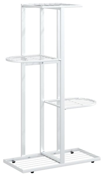 4patrový stojan na květiny 43 x 22 x 76 cm bílý kov 336109