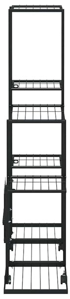 Stojan na květiny na kolečkách 94,5 x 25 x 92,5 cm černý kov 336114