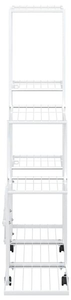 Stojan na květiny na kolečkách 94,5 x 25 x 92,5 cm bílý kov 336115