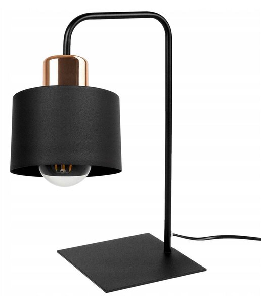 Stolní lampa Panta, 1x černé kovové stínítko, (výběr ze 2 barev uchycení)