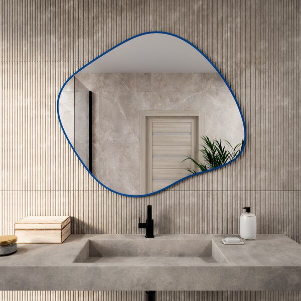 Baltica Design Tiny Border Stain III zrcadlo 50x43 cm modrá 5904107931845
