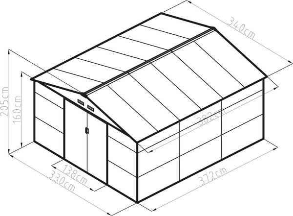 Zahradní domek G21 GAH 1300 - 340 x 382 cm, zelený