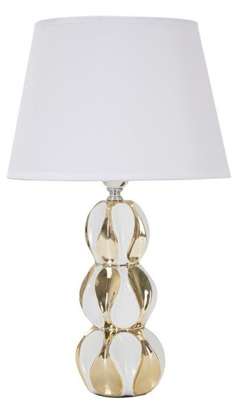 Bílá/ve zlaté barvě keramická stolní lampa s textilním stínidlem (výška 46 cm) Glam Balls – Mauro Ferretti