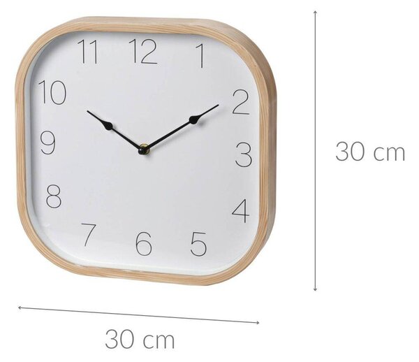 Hodiny s rámem z imitace dřeva